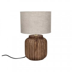 TABLE LAMP EDUSA SOLID S MANGO WOOD BROWN 